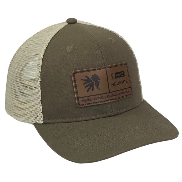NWTF National Wild Turkey Federation SPONSOR Hat Khaki Beige Tan Snapback Cap - Picture 1 of 6